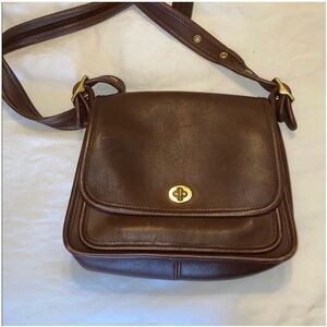 Vintage Coach Brown Leather Crossbody Bag